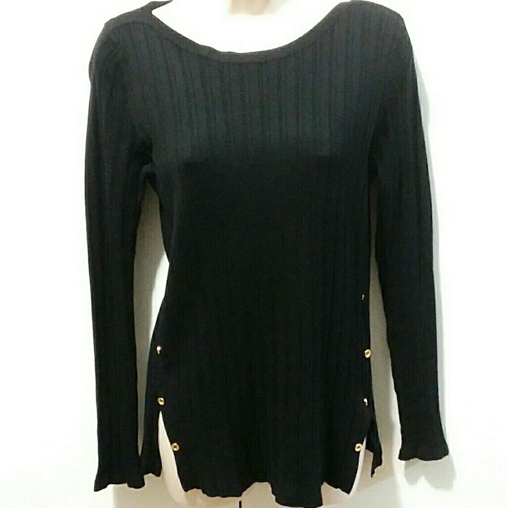 M. NWT Croft & Barrrow Navy Blue Sweater w/Slits
